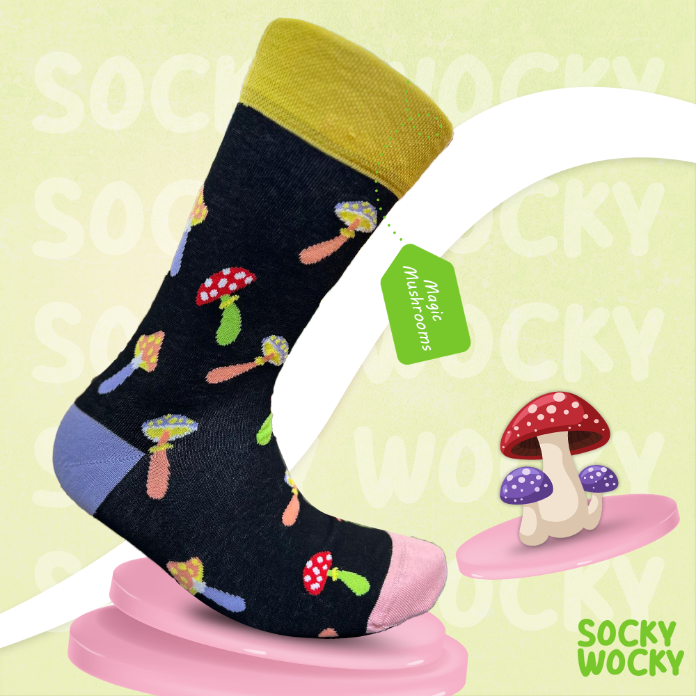 Magic Mushrooms Socks Fantasy Nature Edition